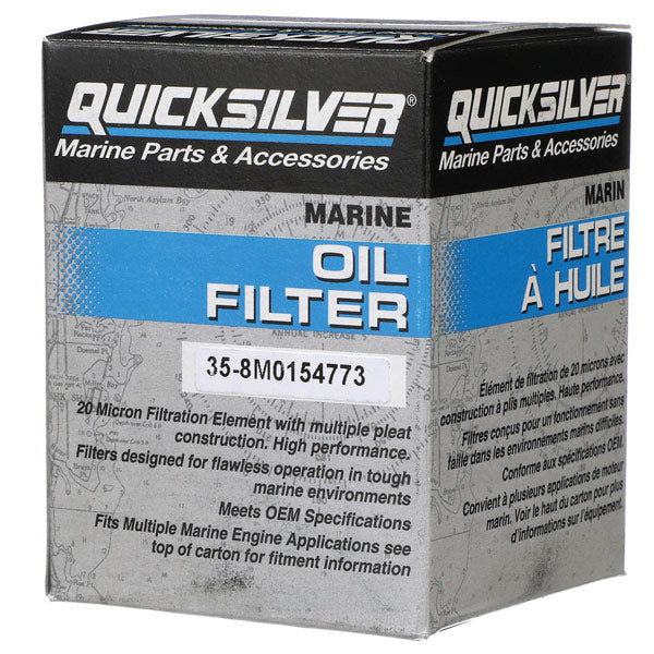 Quicksilver, Oliefilter, 8M0154773, til Johnson/Evinrude 200/225 HK, Suzuki DF150A/150SS/175A/200SS/200A 2016+, DF200 (V6)/225/250, DF225T/250T/250SS/250AP/300AP 2011+