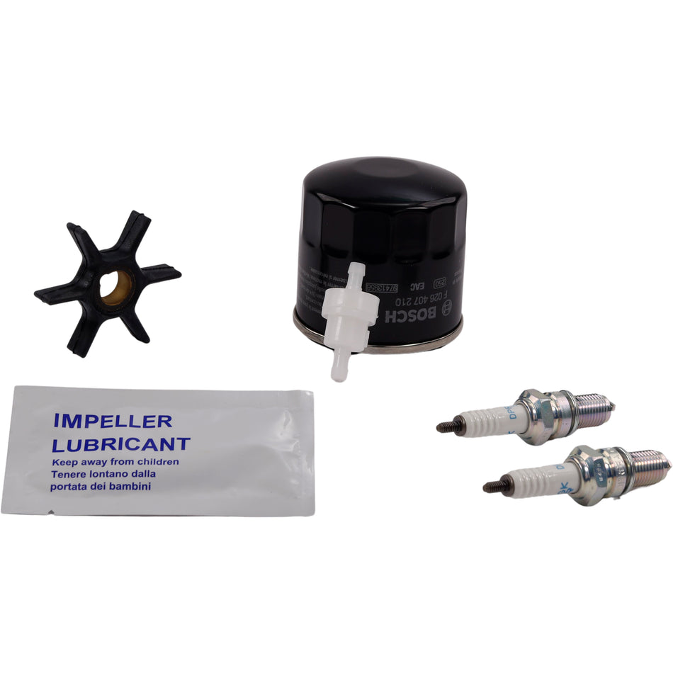 SeaTec, Mercury Servicekit 8 & 9,9HK (323cc) - Oliefilter, Brændstoffilter, Tændrør, Impeller