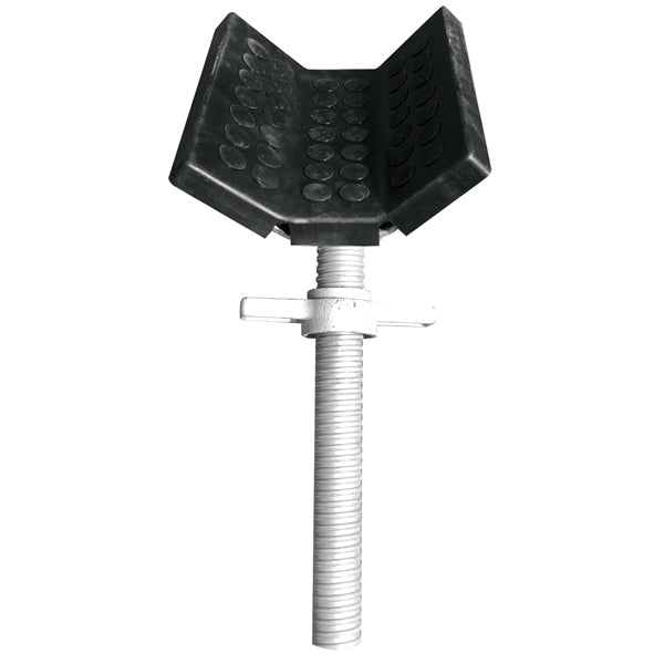 1852, Buet topplate for båtstøtte, inkl. gjengestang, 40,0 cm