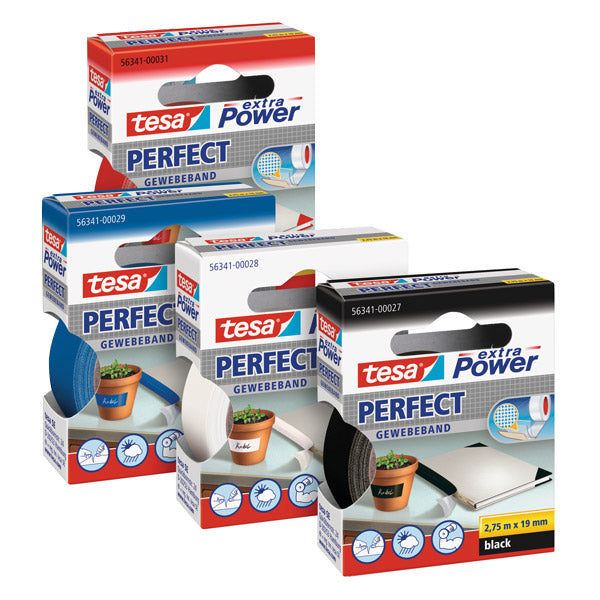 Lerretstape, 19 mm, Sort, 2,75 m