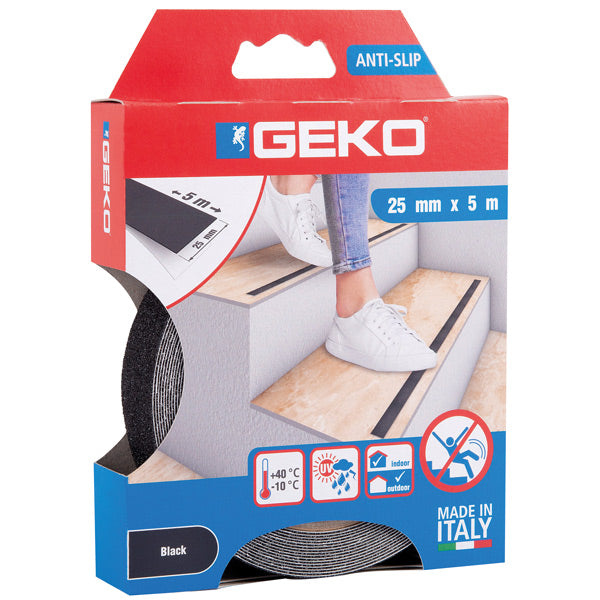 Geko, SeaTec, GEKO Skridsikker tape 25mm x 5 m sort