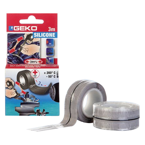 Geko, højtemperatur tætnings silikonetape 25mm x 3 meter