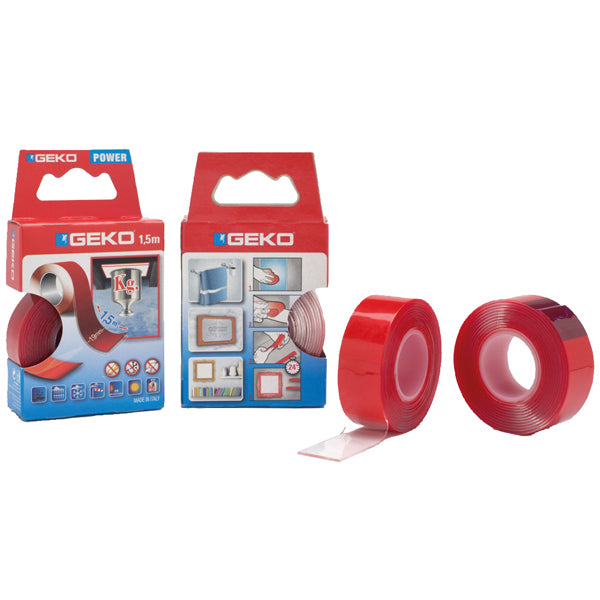 Geko Power dobbeltsidet tape 19mm x 1,5m