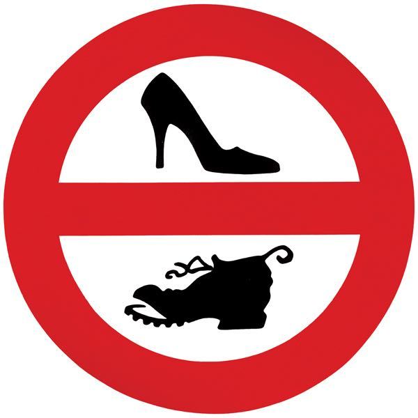 Klistremerke - Ingen fottøy