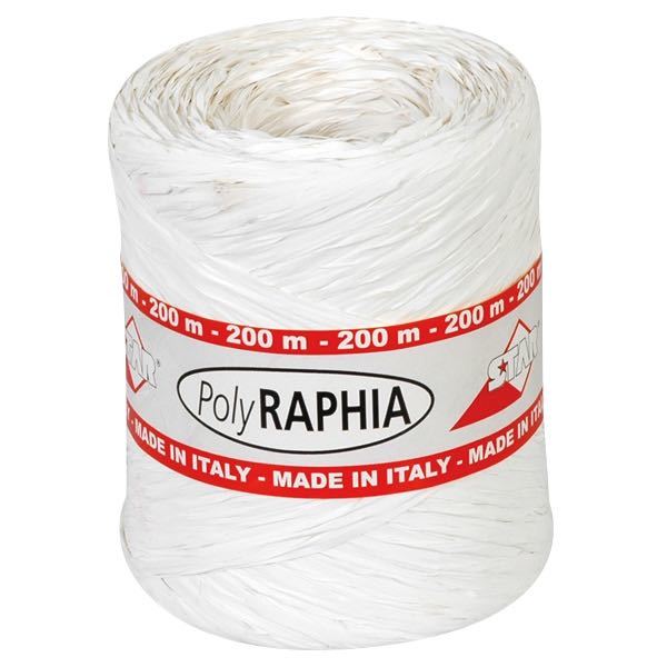 Gavebånd hvit bast, 200 mtr